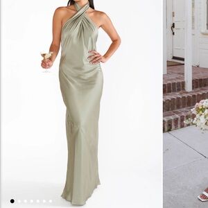 Jasmine Halter Maxi Sage Green
